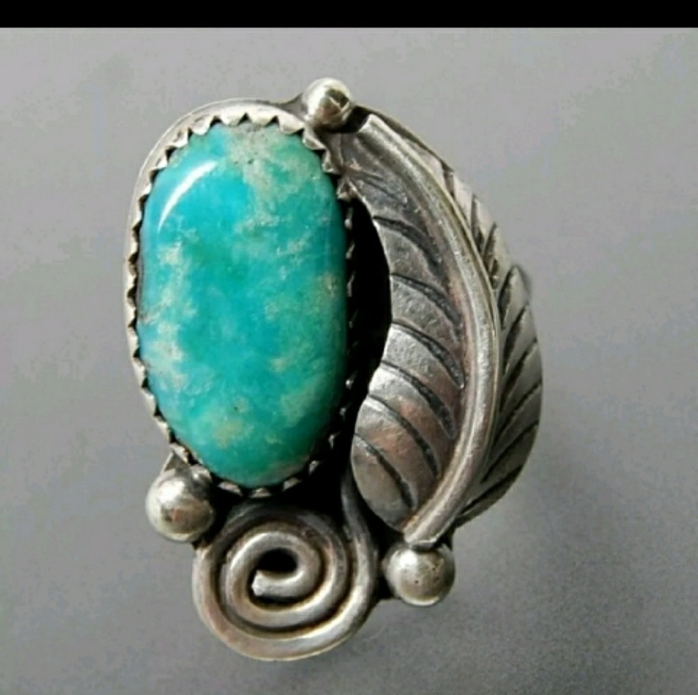 Silver and Turquoise ring sizes 6 and 7